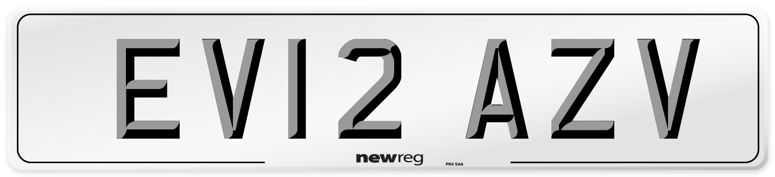 EV12 AZV Number Plate from New Reg